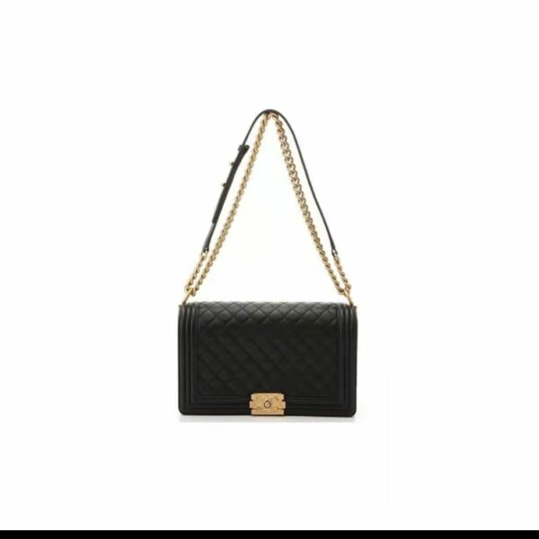 CHANEL Leboy黑金斜挎包