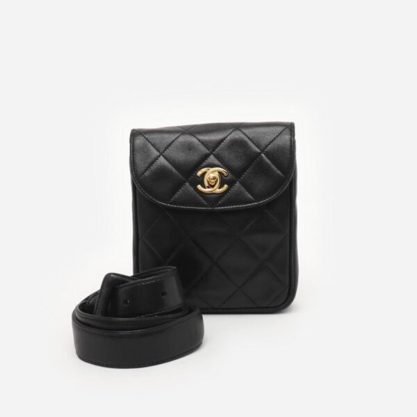 Chanel黑金腰包 送附件改斜挎