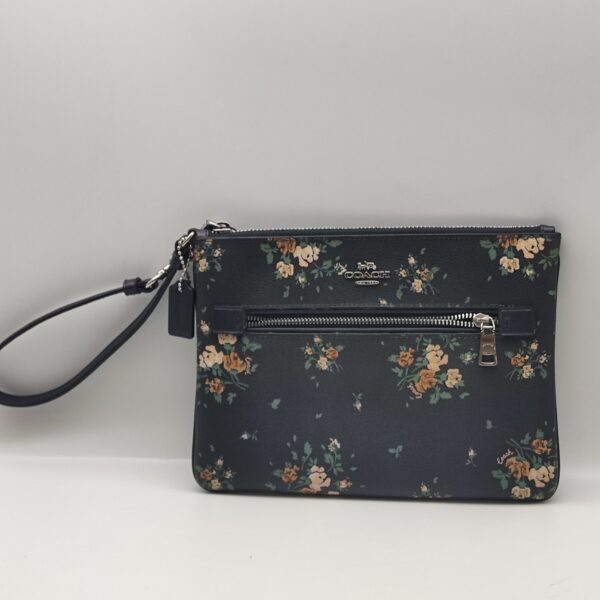 Chanel Coach Rose Print Wristlet, 95% New, Floral Design, Compact and Chic