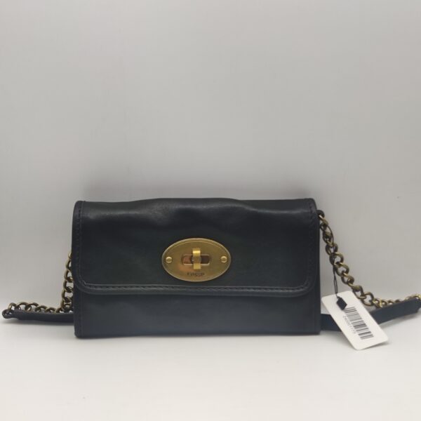 Fendi Black and Gold Envelope Clutch, Elegant Small Handbag, Perfect for Evening and Casual Use